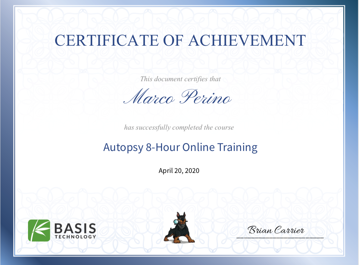 Autopsy Certification