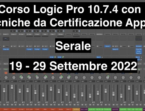 Corso Logic Pro 10.7.4 con Tecniche da Certificazione Apple – Serale – Online – dal 19 al 29 Settembre