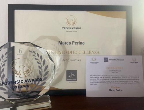 Forensic Awards 2024 – Vincitore Eccellenza Audio Forensics – Marco Perino